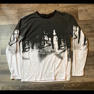 Black and white long sleeve shirt